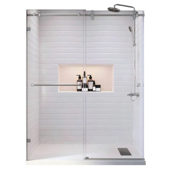 Душові двері Koer SR SD06-140x220-TR-01 прозоре скло Easy Clean 8мм, хром (KR5368)