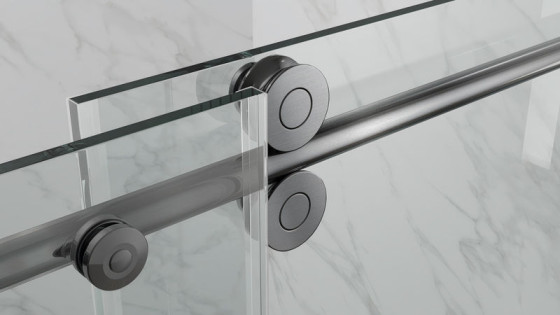 Душевая дверь Koer SR SD06-140x220-TR-07 прозрачное стекло Easy Clean 8мм, графит (KR5369)