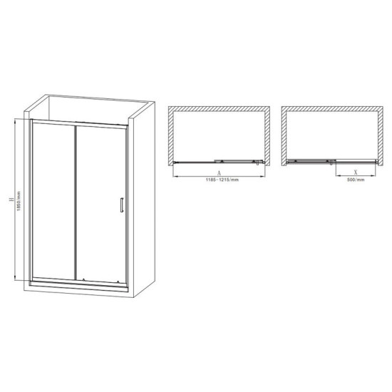 Душові двері Mixxus Premium Diverse SD01-120x185-TR Chrome 5мм (MI6873)