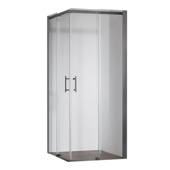 Душевая кабина Koer SR SC03-90x90x200-TR-07 прозрачное стекло Easy Clean 6мм, графит (KR5359)