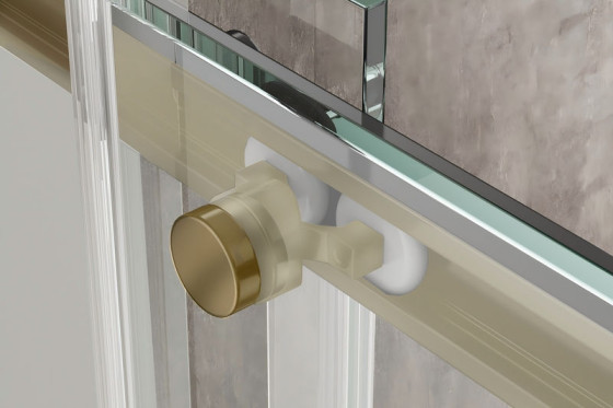Душова кабіна Koer SR SC03-90x90x200-TR-12 прозоре скло Easy Clean 6мм, матове золото (KR5358)