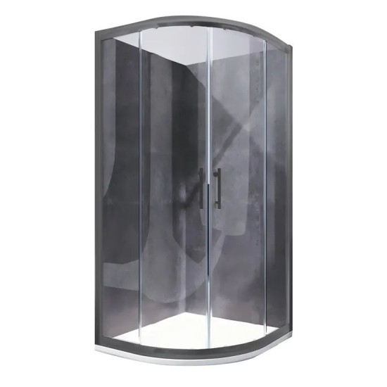 Душова кабіна Koer SR SC04-90x90x195-TR-07 прозоре скло Easy Clean 5мм, графіт (KR5362)
