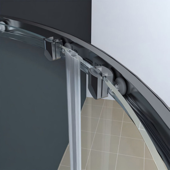 Душова кабіна Koer SR SC04-90x90x195-TR-07 прозоре скло Easy Clean 5мм, графіт (KR5362)