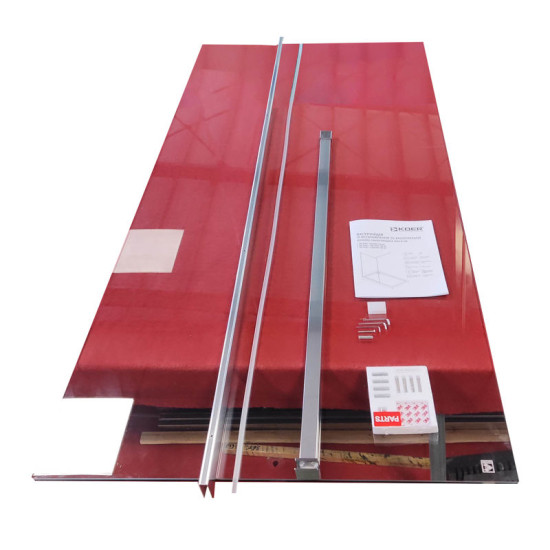 Душевая перегородка Koer SR SP01-90x200-TR-01 Walk-In прозрачное стекло Easy Clean 8мм, хром (KR5392)