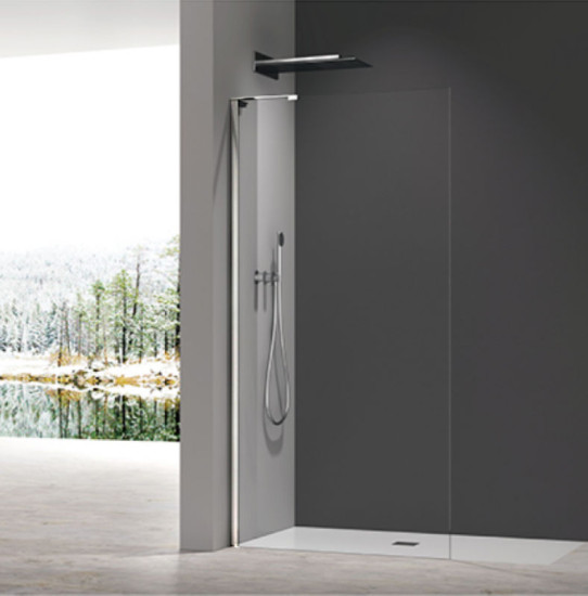 Душевая перегородка Koer SR SP02-100x200-TR-01 Walk-In прозрачное стекло Easy Clean 8мм, хром (KR5395)