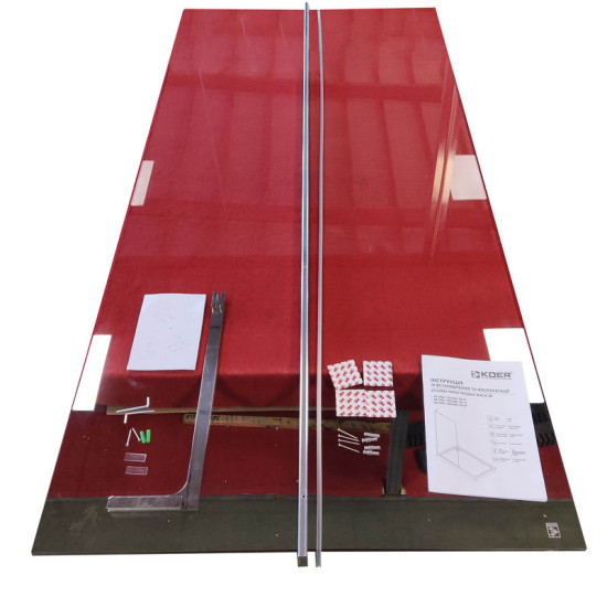 Душевая перегородка Koer SR SP02-100x200-TR-01 Walk-In прозрачное стекло Easy Clean 8мм, хром (KR5395)