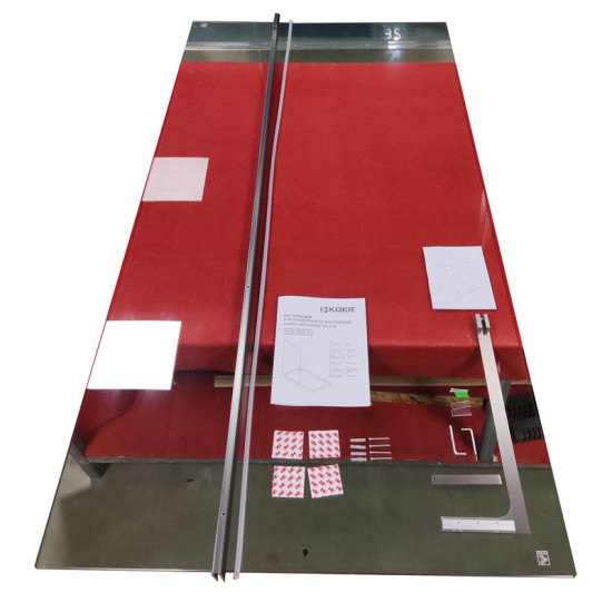 Душевая перегородка Koer SR SP02-100x200-TR-07 Walk-In прозрачное стекло Easy Clean 8мм, графит (KR5397)
