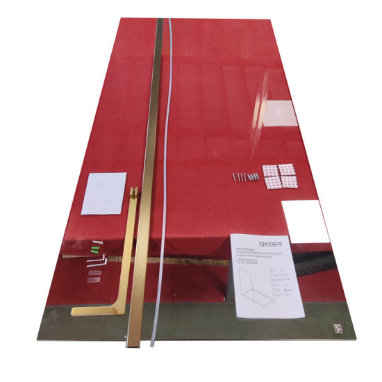Душевая перегородка Koer SR SP02-100x200-TR-12 Walk-In проз.стекло Easy Clean 8мм, матовое золото (KR5396)