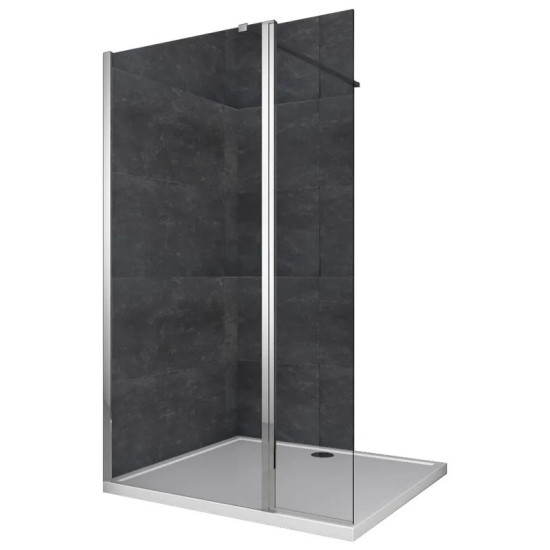 Душевая перегородка Koer SR SP03-30x200-TR-01 Walk-In (двиг. часть) прозрачное стекло Easy Clean 8мм, хром (KR5399)