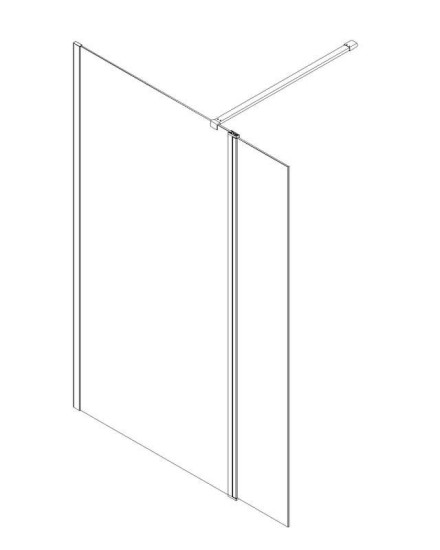 Душевая перегородка Koer SR SP03-30x200-TR-01 Walk-In (двиг. часть) прозрачное стекло Easy Clean 8мм, хром (KR5399)