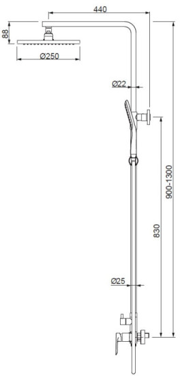 Душевая система Koer KB-52028-12 (KR5311)