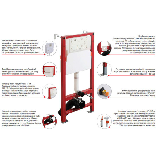 Інсталяція з унітазом Mixxus Premium ELLIPSE-SET-2101 Gray MP6668