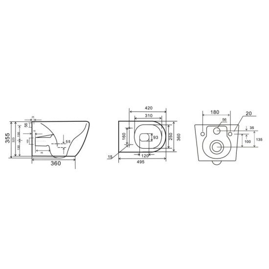Інсталяція з унітазом Mixxus Premium ELLIPSE-SET-2101 Gray MP6668