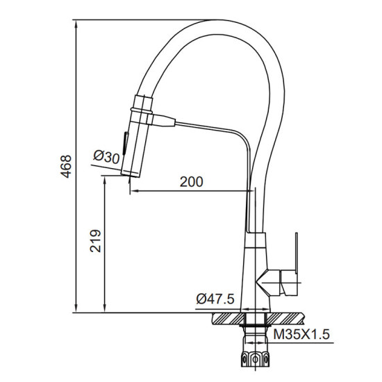 Кухонный смеситель Koer KI-70022-02 (KR4799)