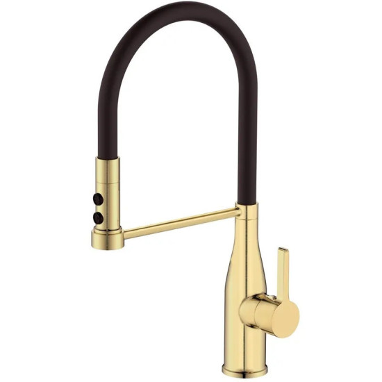 Кухонный смеситель Mixxus Premium Summer 017 BRUSHED GOLD REFL.Black (MI6964)