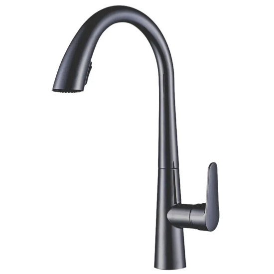 Кухонний змішувач з висувним виливом Mixxus Premium WARTA 014 GRAPHITE (MI6957)