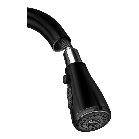 Кухонный смеситель с выдвижным изливом Zerix PUL-014 Black ZX5035