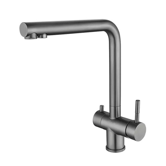 Кухонний змішувач із підключенням до фільтра Zerix LUX-021 graphite (ZX4871)