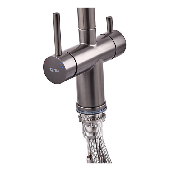 Кухонний змішувач із підключенням до фільтра Zerix LUX-024 Graphite (ZX5557)