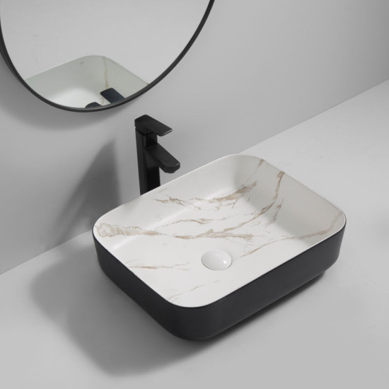 Раковина Mixxus Premium Diverse-0110 Marble-Black 500х390х130 (MP6517)