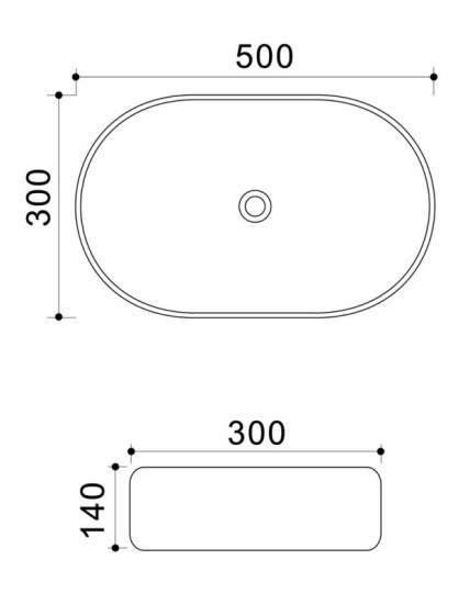 Раковина Mixxus Premium ELLIPSE-0109 Gray 500x300x140 (MP6653)