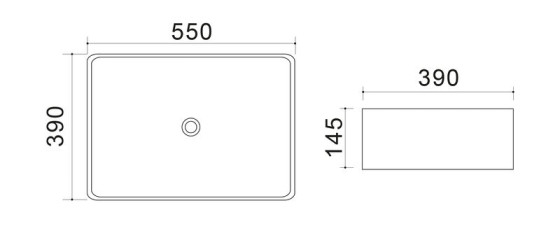 Раковина Mixxus Premium QUADRO-0108 Gray 550x390x145 (MP6652)