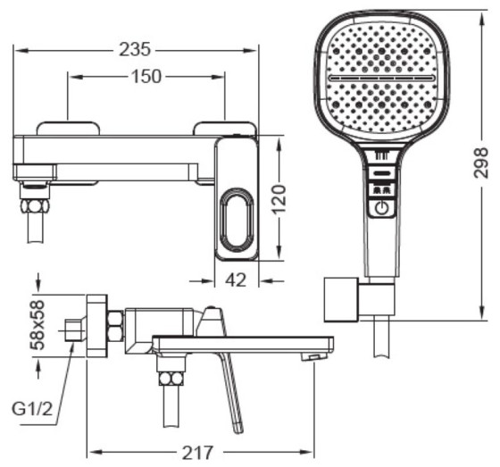 Змішувач для ванни Koer KB-41031-05 (KR5437)