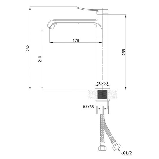 Смеситель для раковины Mixxus Premium Dali 001 NUT HIGH Brushed Gold (MI6763)