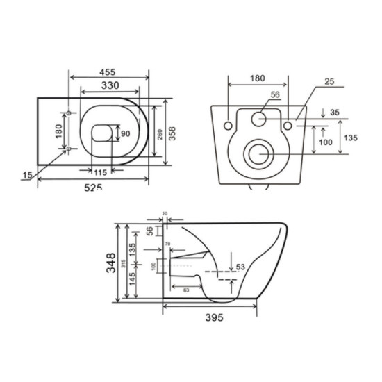 Унітаз підвісний Mixxus Premium ELLIPSE-0309-T1 Gray 530x360x350 TORNADO 1.0 (MP6655)
