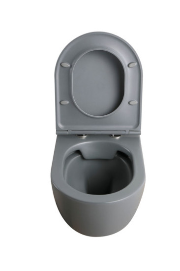 Унітаз підвісний Mixxus Premium TOPPER-0303-R Gray 495x370x350 RIMLESS (MP6657)