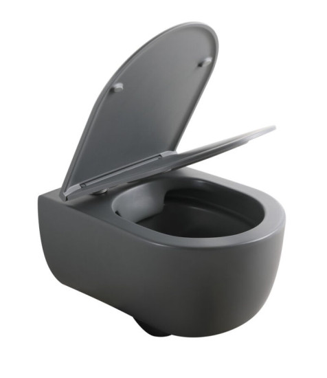 Унітаз підвісний Mixxus Premium TOPPER-0303-R Gray 495x370x350 RIMLESS (MP6657)