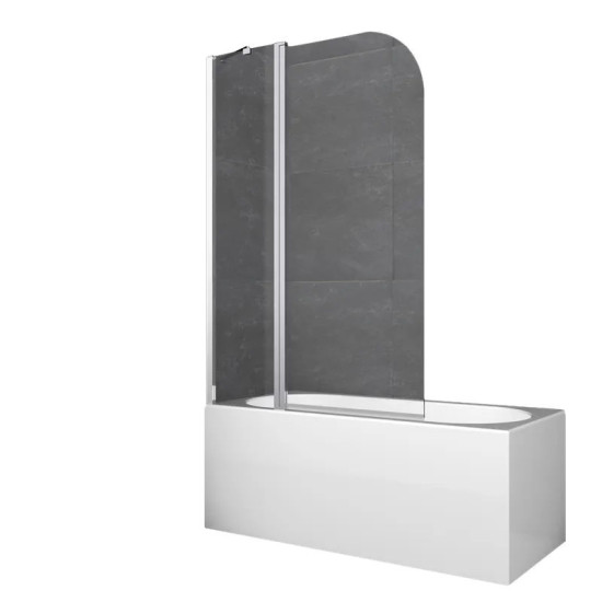 Шторка на ванну Koer SR BS03-95x140-TR-01 прозрачное стекло 6мм, хром (KR5402)