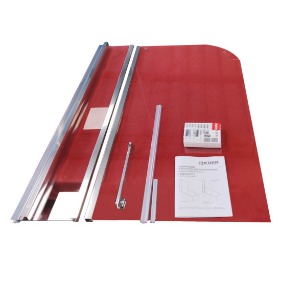 Шторка на ванну Koer SR BS03-95x140-TR-01 прозрачное стекло 6мм, хром (KR5402)