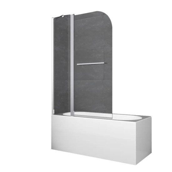 Шторка на ванну Koer SR BS04-95x140-TR-01 прозрачное стекло 6мм, хром (KR5403)