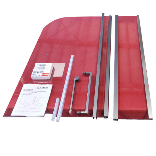 Шторка на ванну Koer SR BS04-95x140-TR-01 прозрачное стекло 6мм, хром (KR5403)