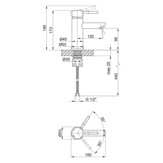 Душова система Kroner Edelstahl Klassisch-SCH063 + SCH010 + SCH053
