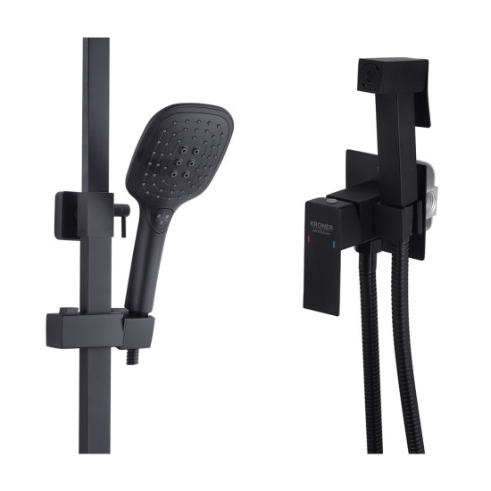 Душевая система Kroner Edelstahl Kubus-SCH063 + Edelstahl Kubus-SCH010 + Edelstahl Kubus-SCH053