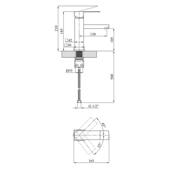 Душевая система Kroner Edelstahl Kubus-SCH063 + Edelstahl Kubus-SCH010 + Edelstahl Kubus-SCH053