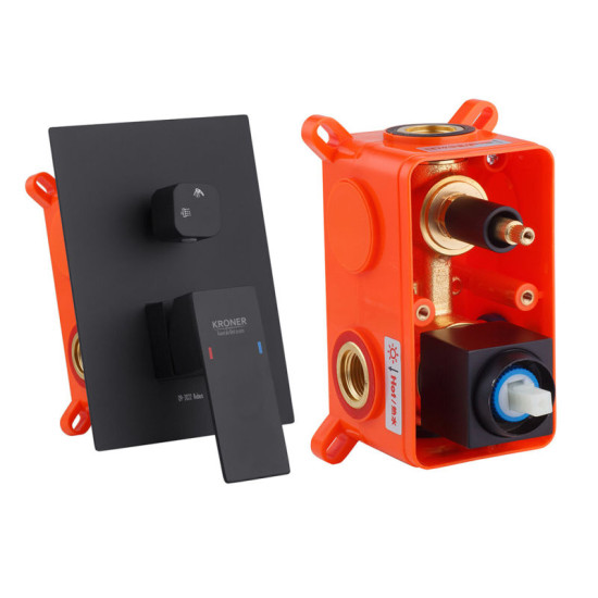 Душевая система скрытого монтажа Kroner Edelstahl Kubus-SCH082 + SCH010-3 + SCH052