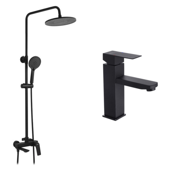 Душевая система Kroner Graz-SCH063 + Edelstahl Kubus-SCH010
