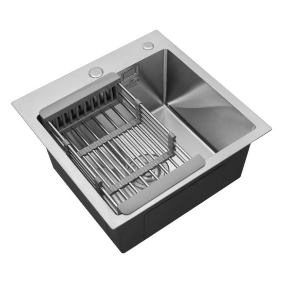 Кухонная мойка Kroner Geburstet-5050HM + Kuche-C031BLK + Spender-016 (CVS30109)
