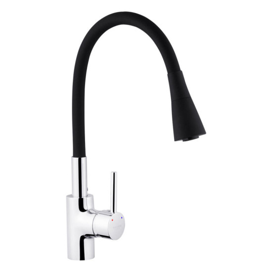 Кухонна мийка Kroner Geburstet-6350RHM + Kuche-C031BLK + Spender-ECG049 (CVS30127)