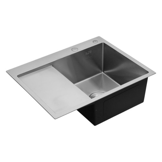 Кухонна мийка Kroner Geburstet-6350RHM + Kuche-C031GRA + Spender-016 (CVS30128)