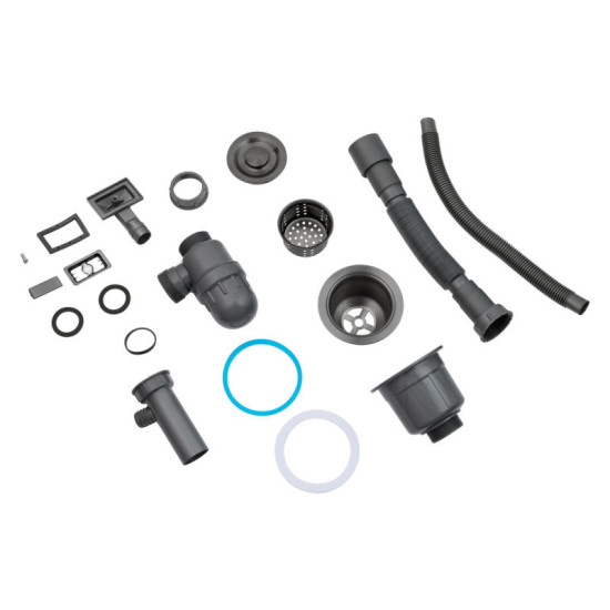 Кухонна мийка Kroner Schwarze-6050HM PVD + Ersel-GRP03393BLK + Spender-026 (CVS30071)