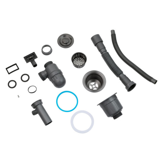 Кухонна мийка Kroner Schwarze-6350HM PVD + Ersel-GRP03393BLK + Spender-SCH049 (CVS30076)