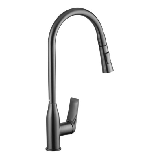 Кухонная мойка Kroner Schwarze-6350HM PVD + Graz-GRP030 + Spender-026 (CVS29809)