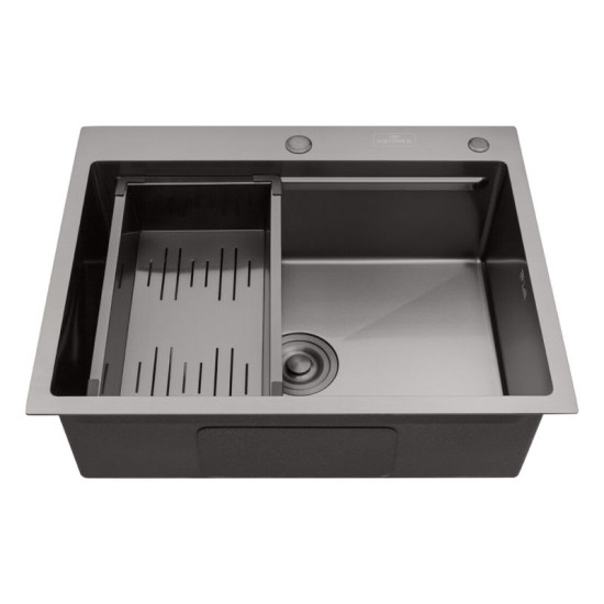 Кухонная мойка Kroner Schwarze-6350HM PVD + Graz-GRP03815 + Spender-SCH049 (CVS30125)
