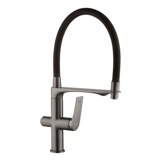 Кухонная мойка Kroner Schwarze-6350HM PVD + Graz-GRP03815 + Spender-SCH049 (CVS30125)