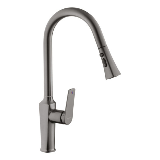 Кухонна мийка Kroner Schwarze-6350HM PVD + Makon-GRP030-T + Spender-SCH049 (CVS30075)