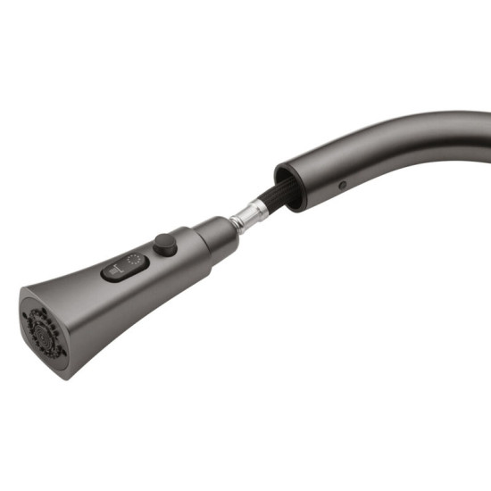 Кухонна мийка Kroner Schwarze-6350HM PVD + Makon-GRP030-T + Spender-SCH049 (CVS30075)